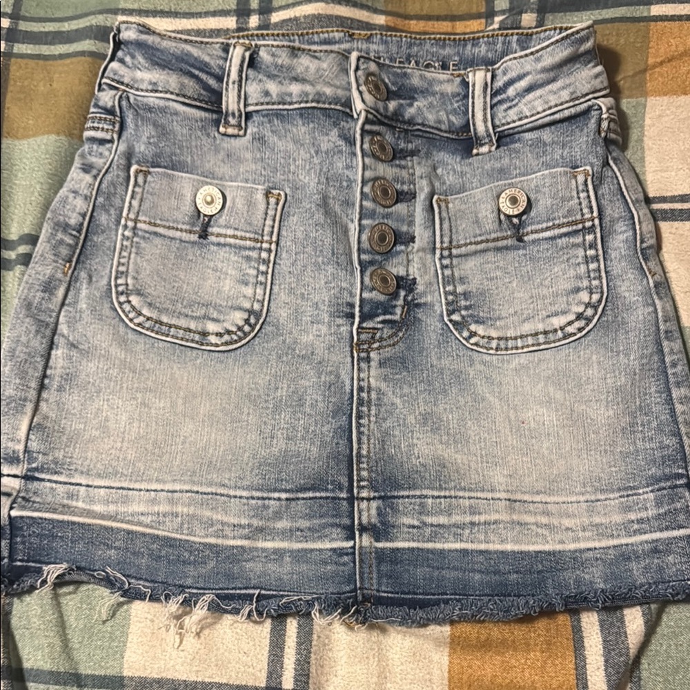 American Eagle Light Blue Denim Skirt